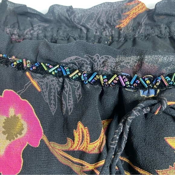 Vintage Reflections Black Silk Floral Blouse - Picture 4 of 5